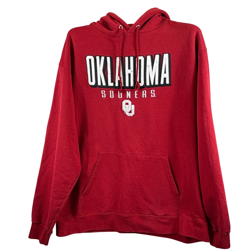 Champion Oklahoma Sooners Men's 2XL Red Pullover Hoodie Sweatshirt OU Graphic